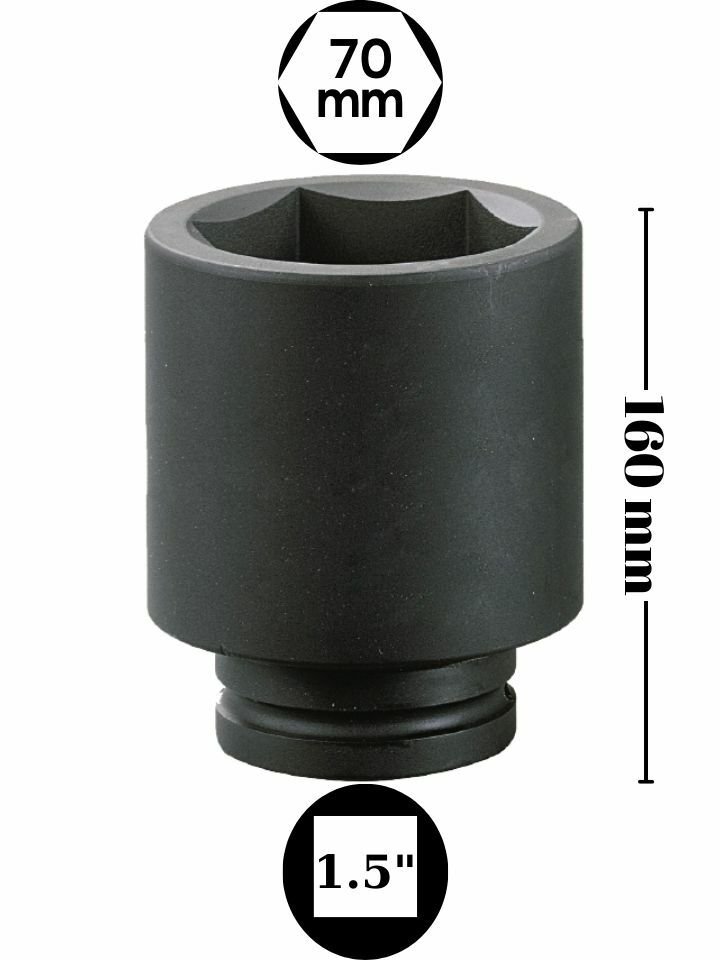 70 mm Havalı Uzun Lokma 1.5'' YAHLU11270
