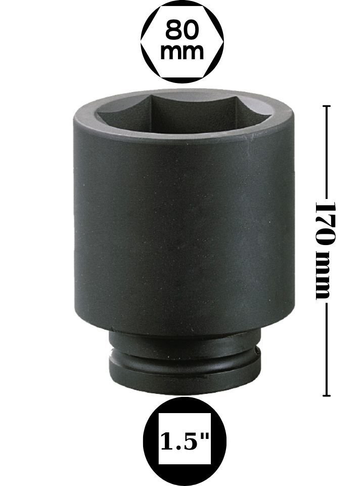 80 mm Havalı Uzun Lokma 1.5'' YAHLU11280