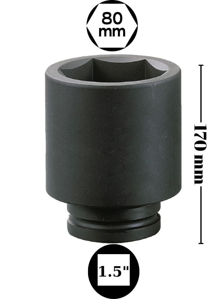80 mm Havalı Uzun Lokma 1.5'' YAHLU11280