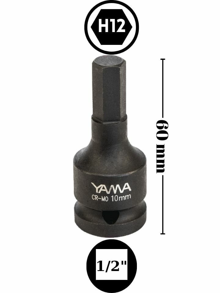 H12 Havalı Allen Lokma 1/2'' YAHLA1212