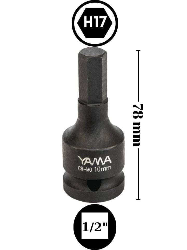 H17 Havalı Allen Lokma 1/2'' YAHLA1217