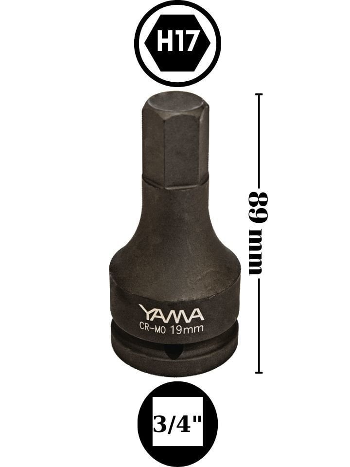 H17 Havalı Allen Lokma 3/4'' YAHLA3417