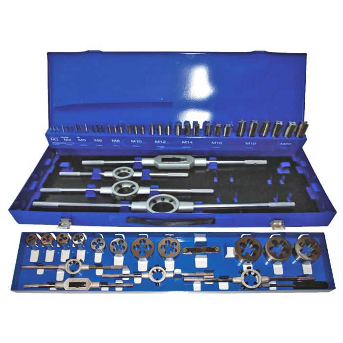 55 Parça M3, M4, M5, M6, M8, M10, M12, M14, M16, M18, M20 Kılavuz Pafta Takımı MKTK320