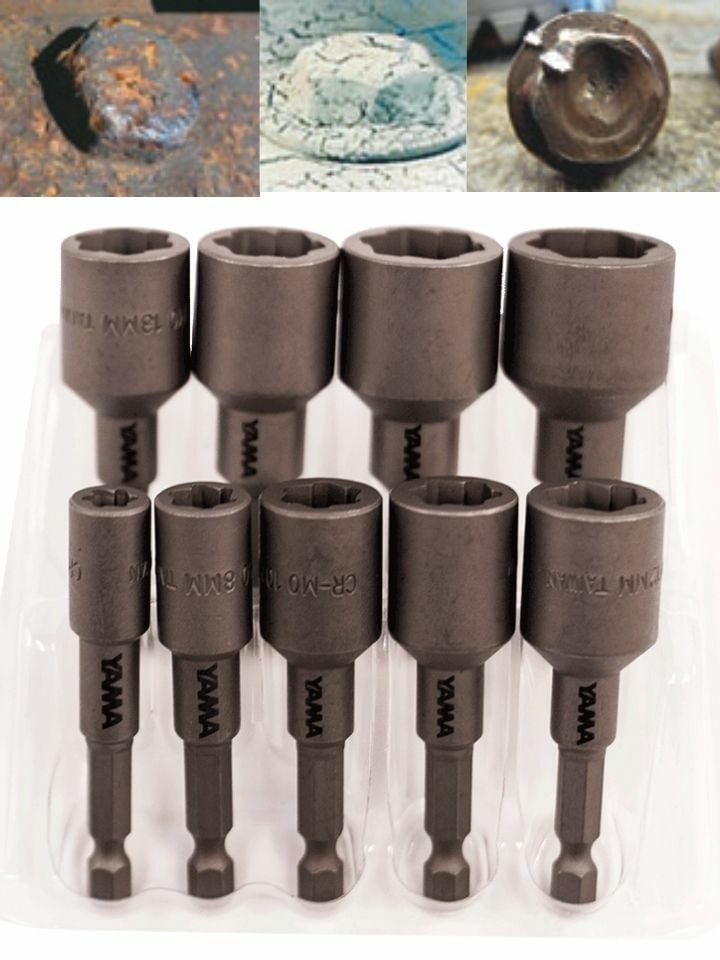 9 Parça Yıpranmış Cıvata Bozuk Somun Sökme Lokma Seti 1/4'' YAHBLS1409