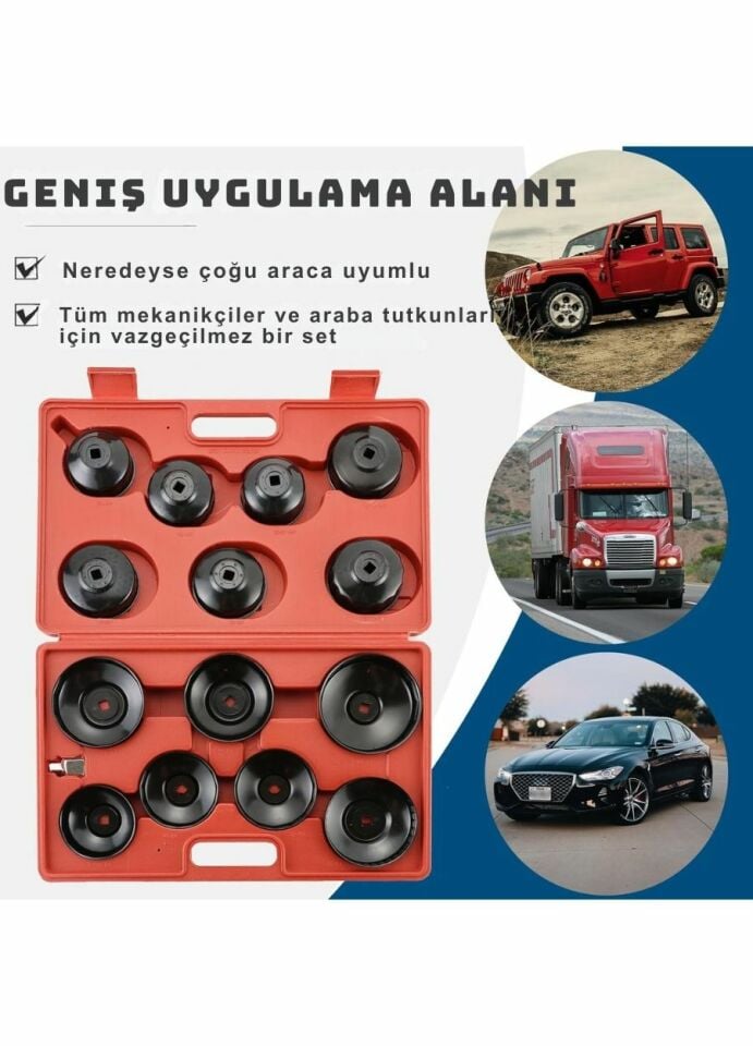 15 Parça Metal Filtre Sökme Takma Tas Seti NTA1014