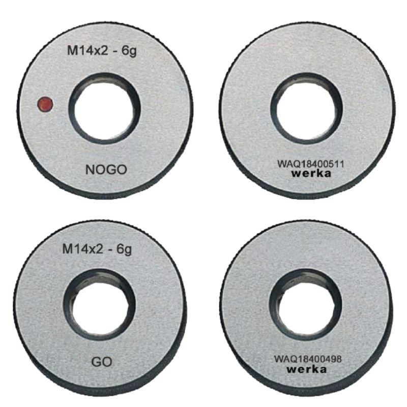 1/4'' x 20 UNC Diş Vida Halka Mastar Geçer Geçmez İkili Takım 5110-NC14-GN