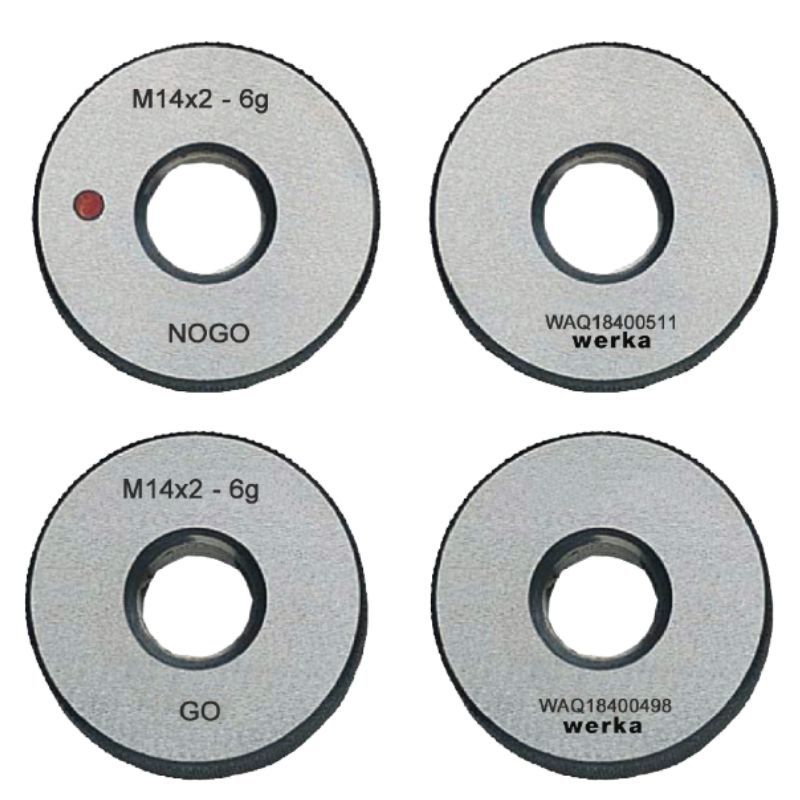 M12 x 1 Metrik İnce Diş Vida Halka Mastar Geçer Geçmez İkili Takım 5110-12-12GN