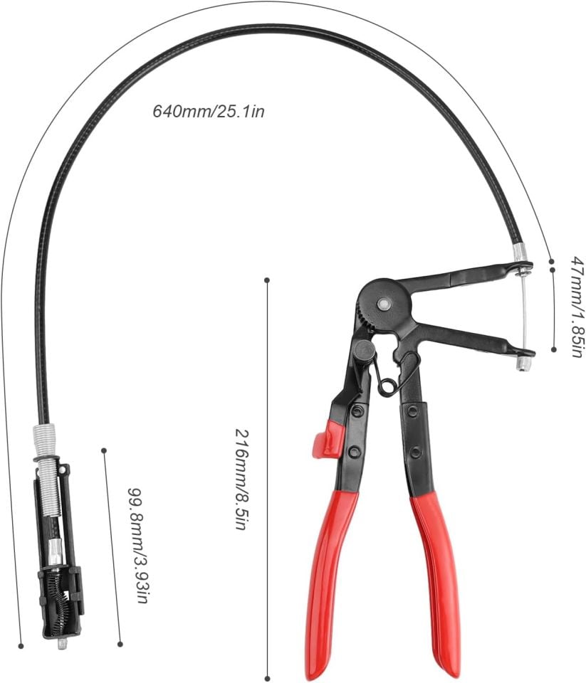 Uzun Esnek Boyunlu Spiralli Hortum Kelepçe Pensesi