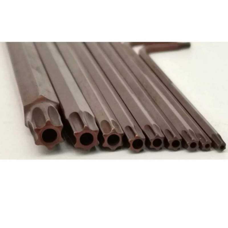 9 Parça Delikli Torx L Allen Seti Uzun Boy T10 - T15 - T20 - T25 - T27 - T30 - T40 - T45 - T50