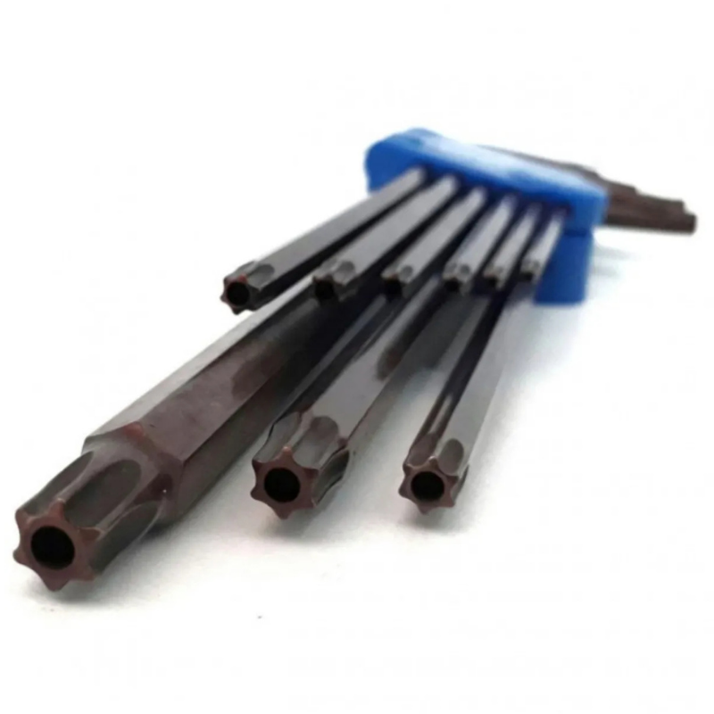 9 Parça Delikli Torx L Allen Seti Uzun Boy T10 - T15 - T20 - T25 - T27 - T30 - T40 - T45 - T50