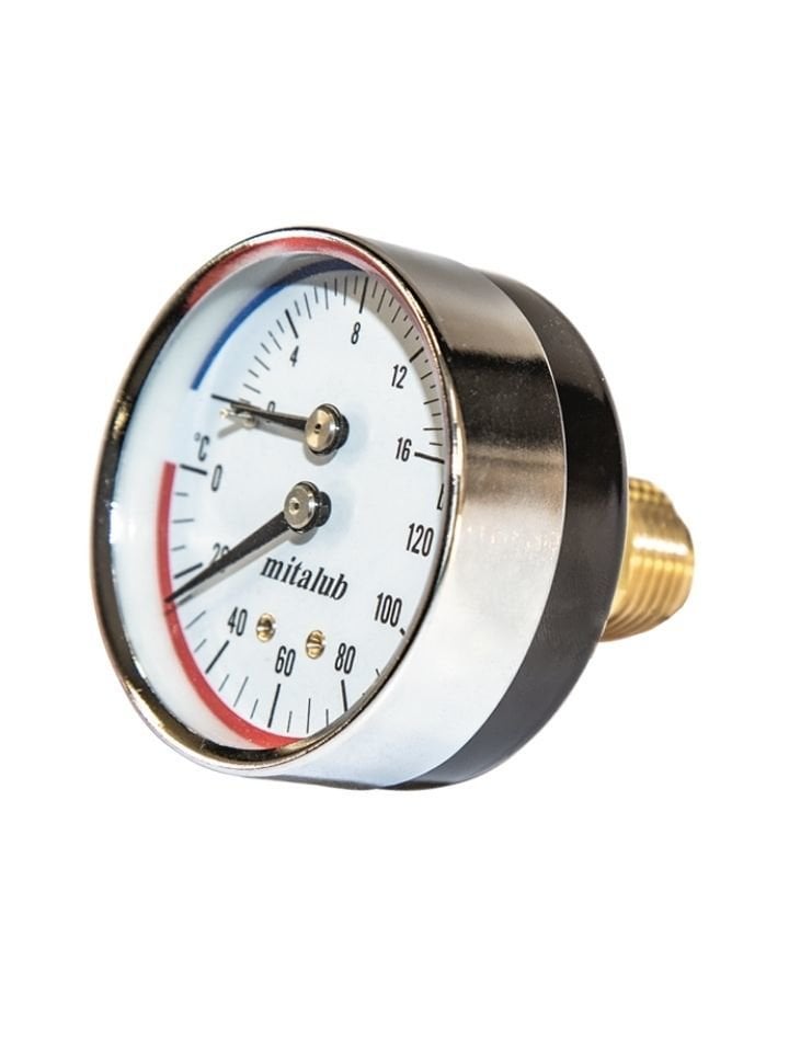 16 Bar Termometreli Arkadan Çıkış Manometre MIT6316R