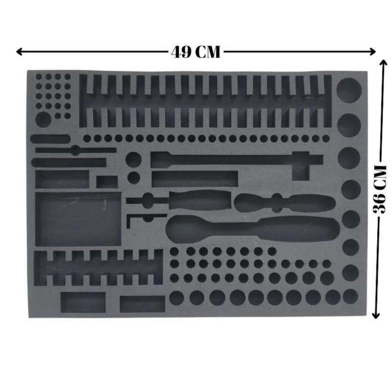 1/2'' ve 1/4'' Lokma Takımı Uyumlu EVA Sünger Organizer VCEVA2