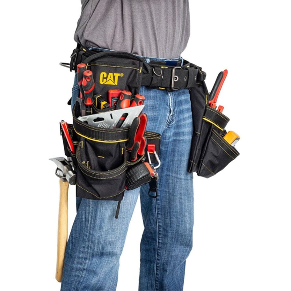 CAT DA980569 Kemerli Askı Kancalı Ağır Hizmet Bel Alet Çantası