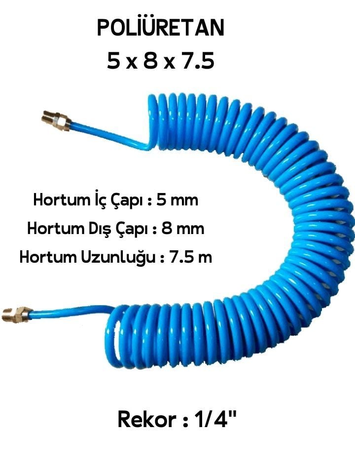 Döner Rekorlu Spiral Hava Hortumu 5x8x7.5 YH1S5807