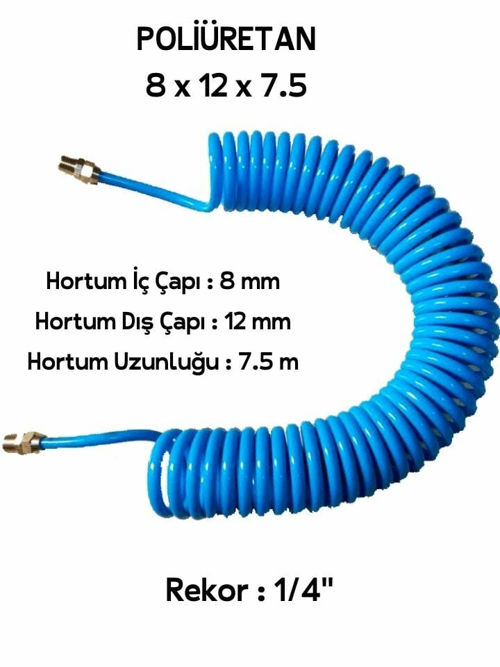 Döner Rekorlu Spiral Hava Hortumu 8x12x7.5 YH1S81207