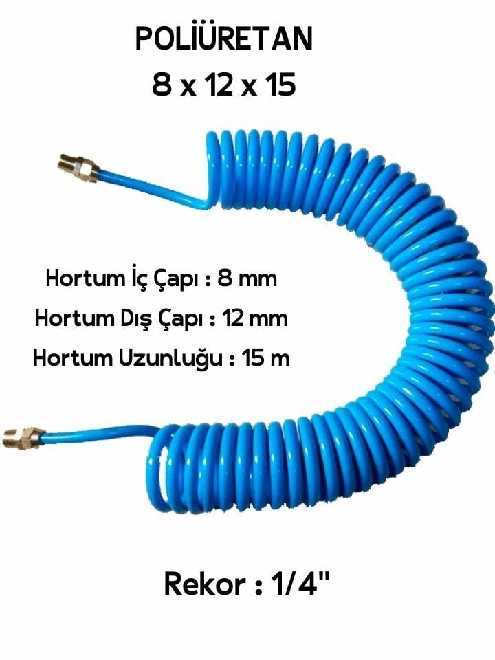 Döner Rekorlu Spiral Hava Hortumu 8x12x15 YH1S81215