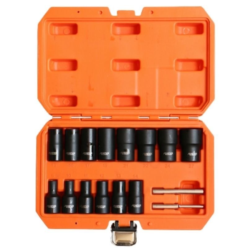 16 Parça 8 - 27 mm 1/2'' Bozuk Somun Sökme Twıst Lokma Seti 006-RC1334