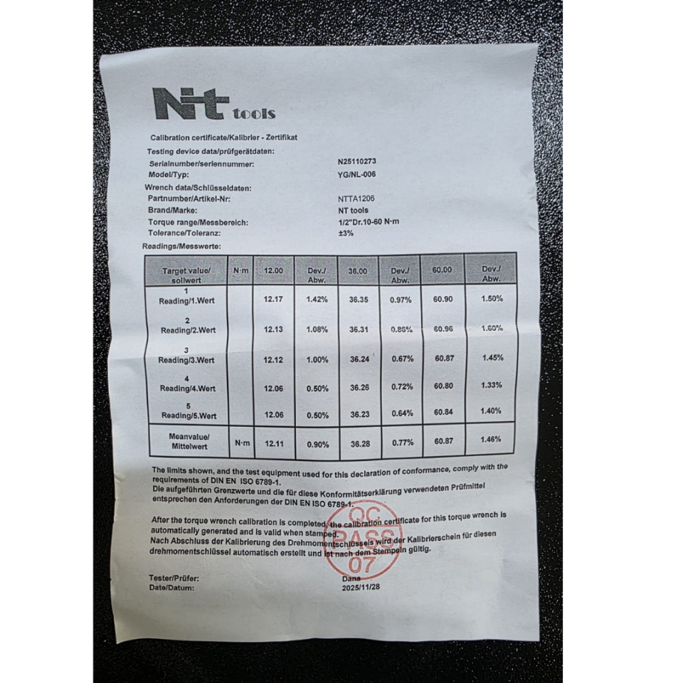 10 - 60 Nm 1/2'' Tork Anahtarı NTTA1206