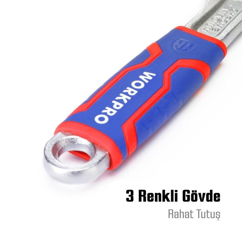 WORKPRO WP272011 200mm Cr-V Profesyonel Kurbağacık Anahtar