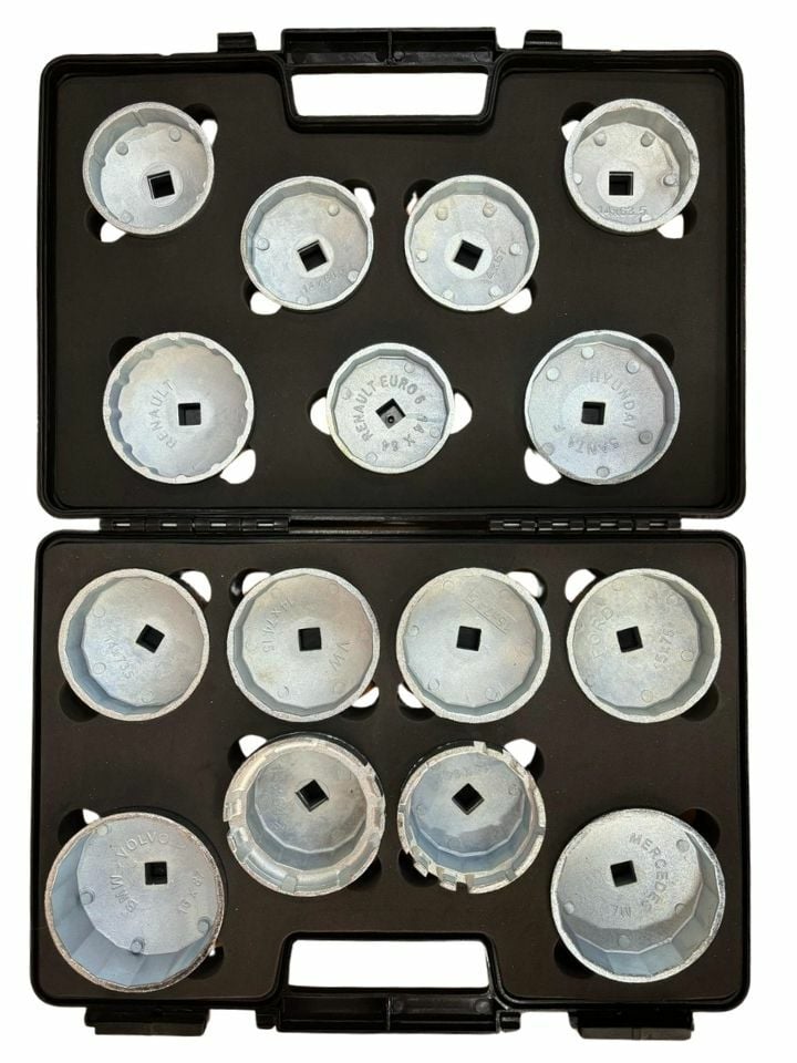 15 Parça Tas Tipi Yağ Filtre Sökme Anahtar Takımı Seti