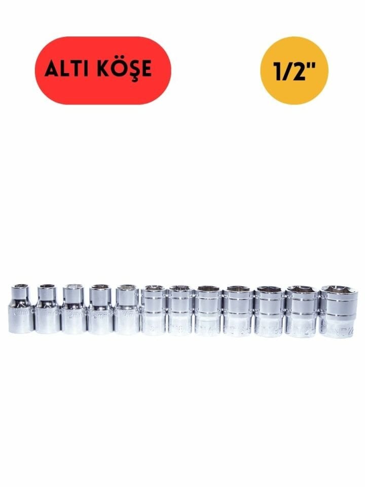 1/2'' Altı Köşe Kısa Lokma Takımı NCSET73