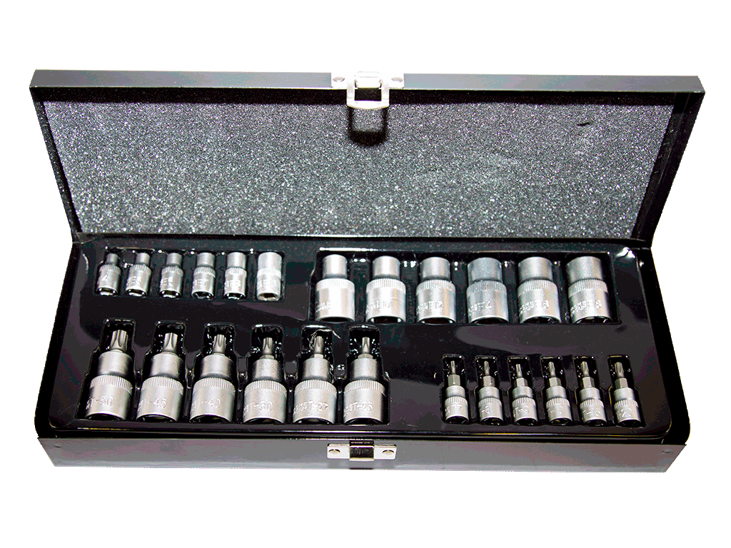1/4'' - 1/2'' Torx ve Dişi Torx (E Tipi) 25 Parça Lokma Seti NCSET1412E