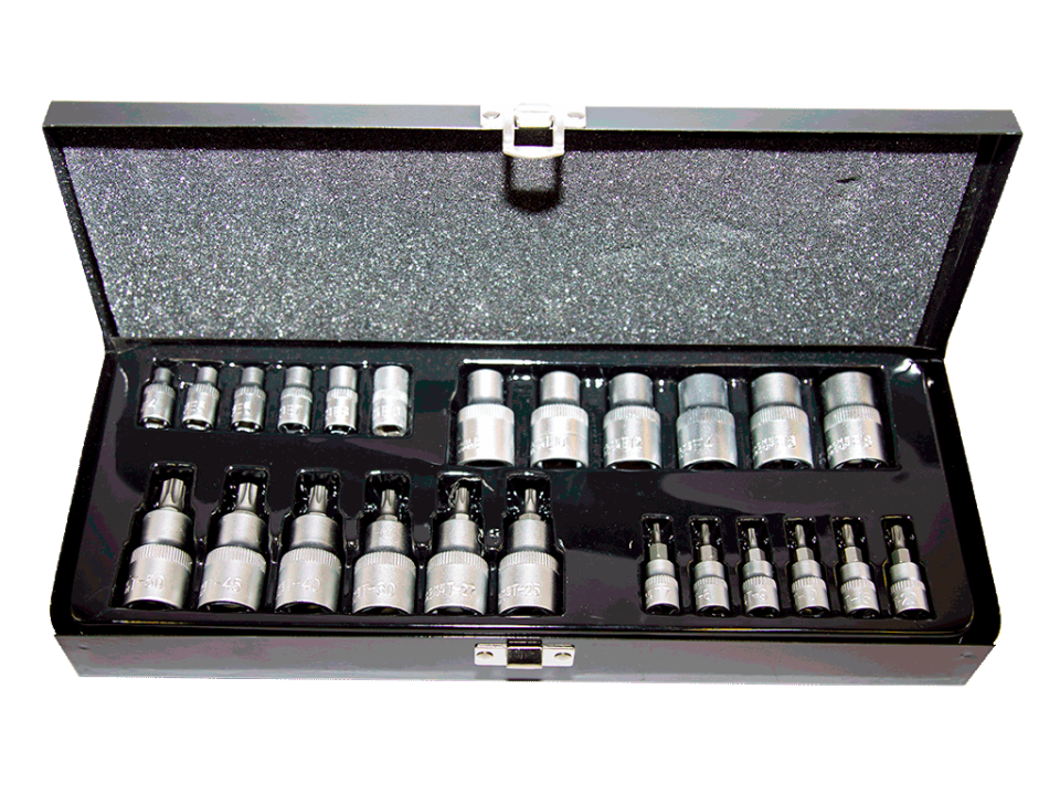1/4'' - 1/2'' Torx ve Dişi Torx (E Tipi) 25 Parça Lokma Seti NCSET1412E