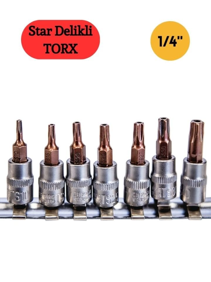 1/4'' Star Delikli Torx Lokma Seti NCSET14S