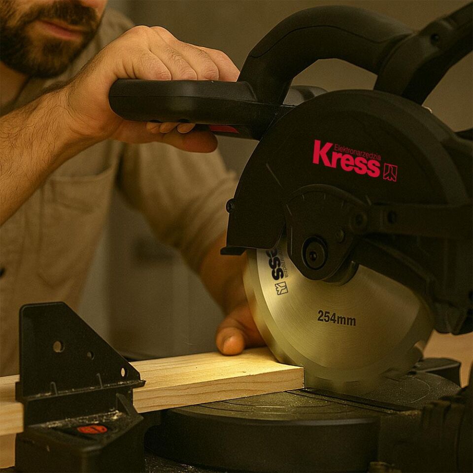 Kress KH483.9 40Volt 1400W 254MM Kömürsüz Kızaklı Bluetooth Bağlantılı Profesyonel Gönye Kesme (Akü Dahil Değildir)