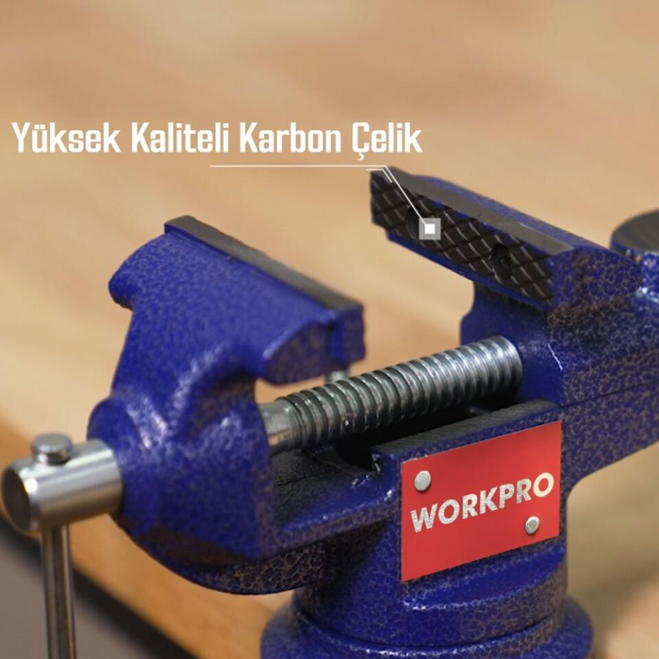 WORKPRO WP233010 65mm 360° Döner Tabanlı Örslü Profesyonel Mini Tezgâh Mengene