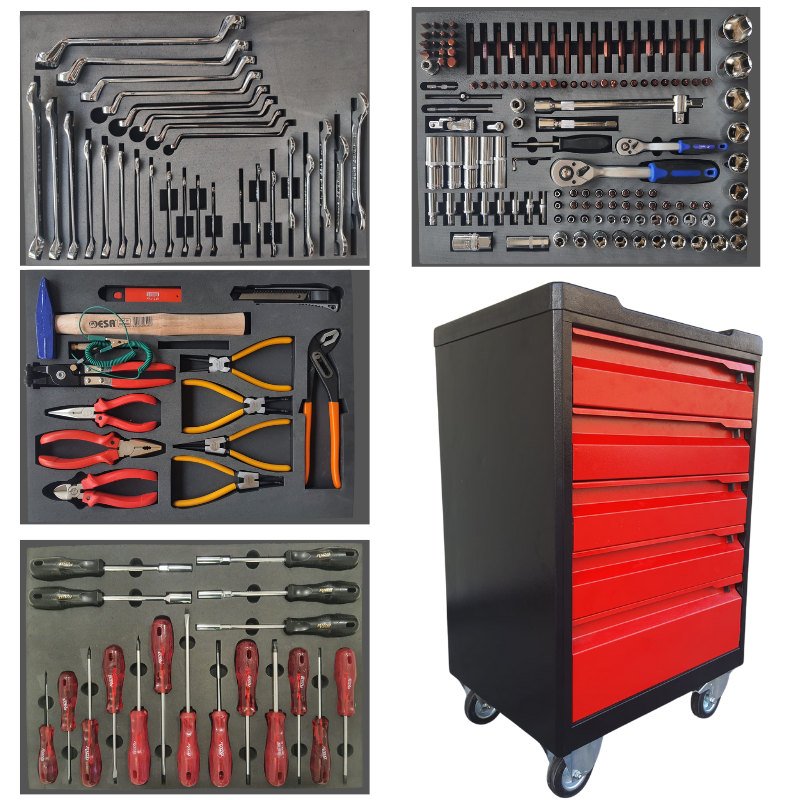 5 Çekmeceli 195 Parça Dolu Takım Arabası