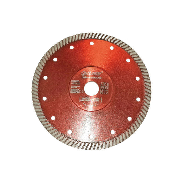 180 mm Turbo Çapaksız Kesim Elmas Daire Testere Granit, Kuvars, Seramik, Tuğla, Beton, Kum Taşı, Kiremit, Fayans GERETC180