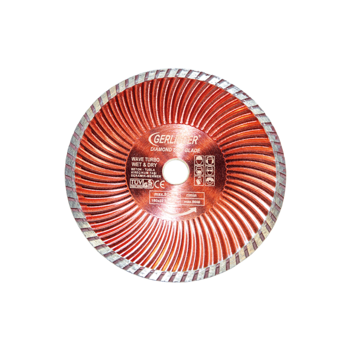 115 mm Turbo Kanallı Elmas Daire Testere Granit, Kuvars, Seramik, Tuğla, Beton, Kum Taşı, Mermer, Kiremit GEREDT11