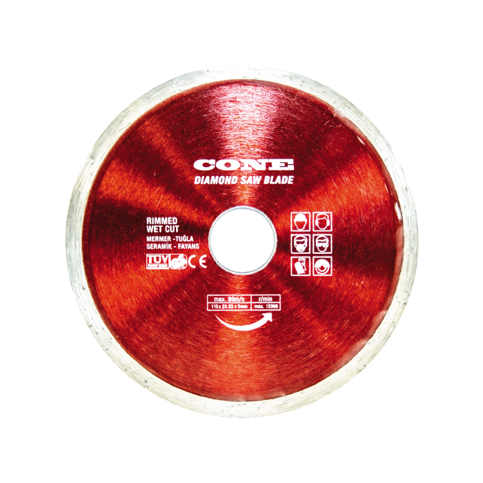 115 mm Sürekli Elmas Daire Testere Mermer, Fayans, Tuğla, Seramik, Cam CNED115