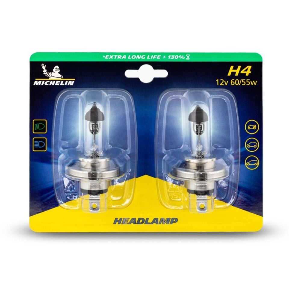 Michelin MC32286 12Volt 60/55Watt 1650 Lümen H4 2’li Halojen Far Seti