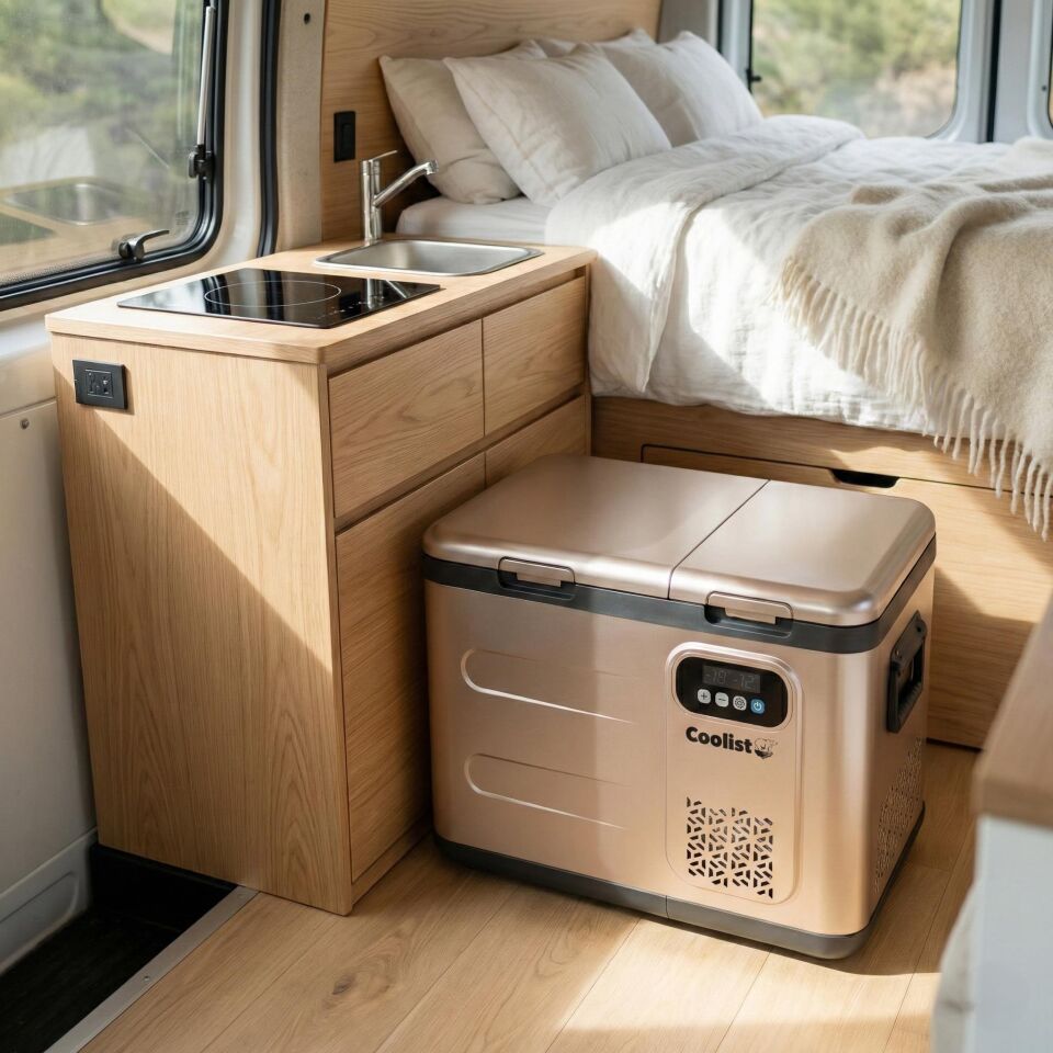 Coolist CLK40D 12/24V/220Volt 39 Litre Çift Bölmeli Outdoor Kompresörlü Bluetooth Bağlantılı Oto Buzdolabı