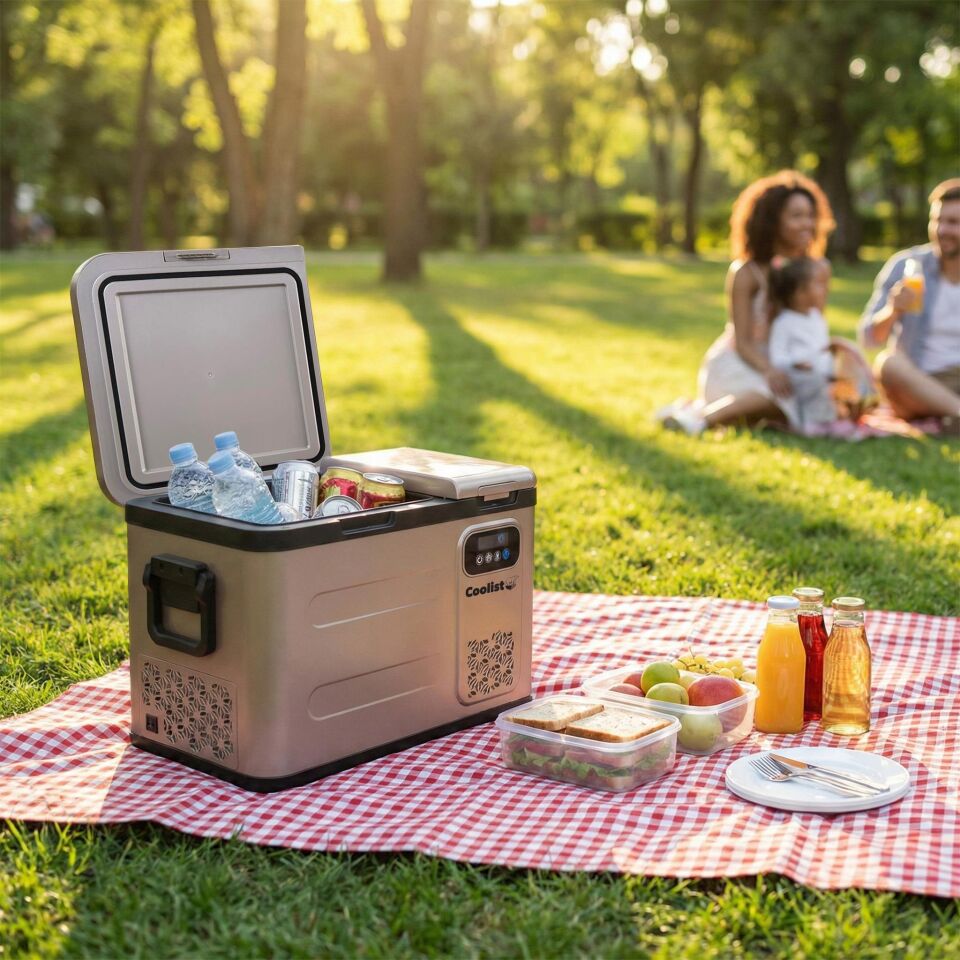Coolist CLK40D 12/24V/220Volt 39 Litre Çift Bölmeli Outdoor Kompresörlü Bluetooth Bağlantılı Oto Buzdolabı