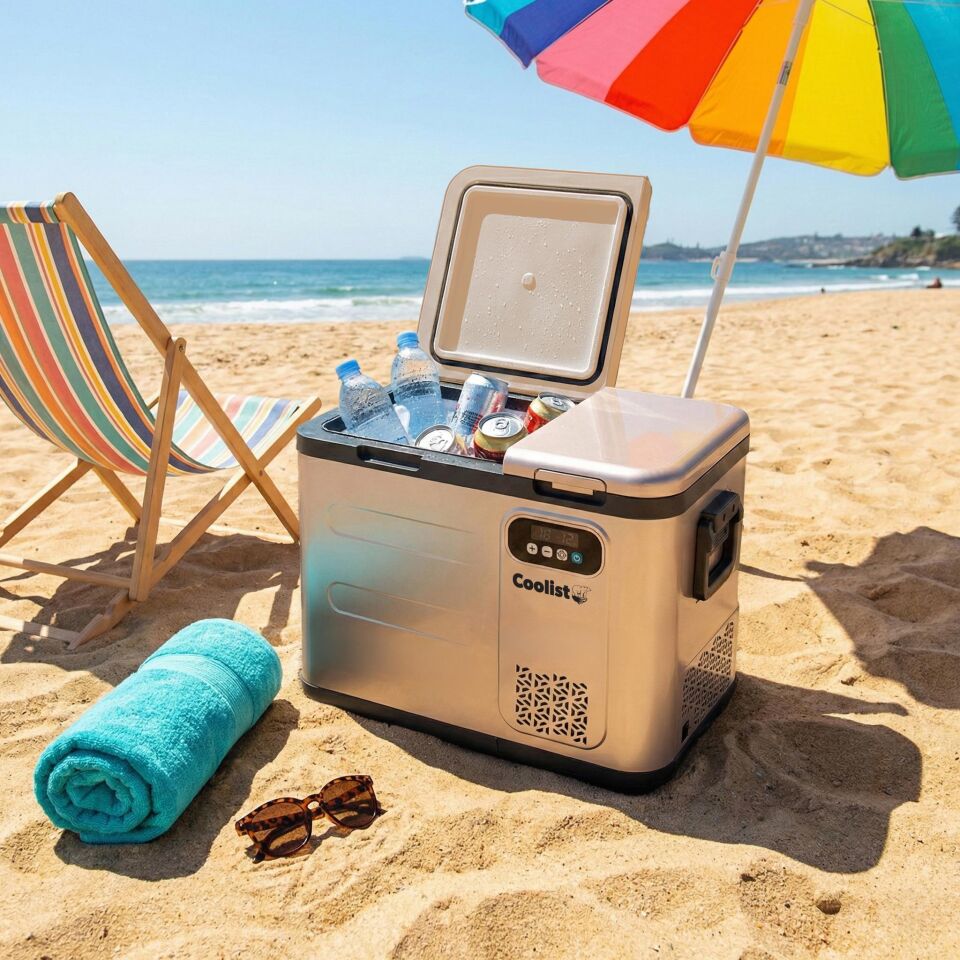 Coolist CLK50D 12/24V/220Volt 49 Litre Çift Bölmeli Outdoor Kompresörlü Bluetooth Bağlantılı Oto Buzdolabı