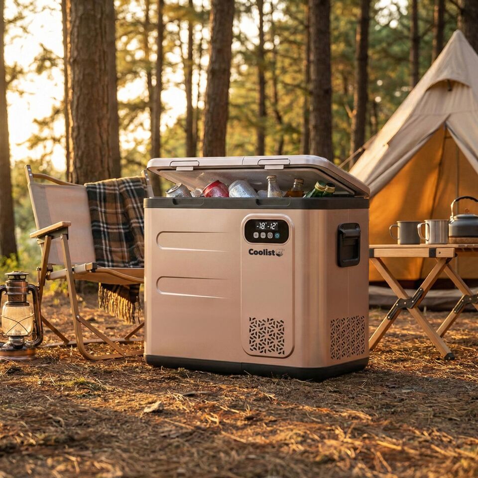 Coolist CLK60D 12/24V/220Volt 59 Litre Çift Bölmeli Outdoor Kompresörlü Bluetooth Bağlantılı Oto Buzdolabı