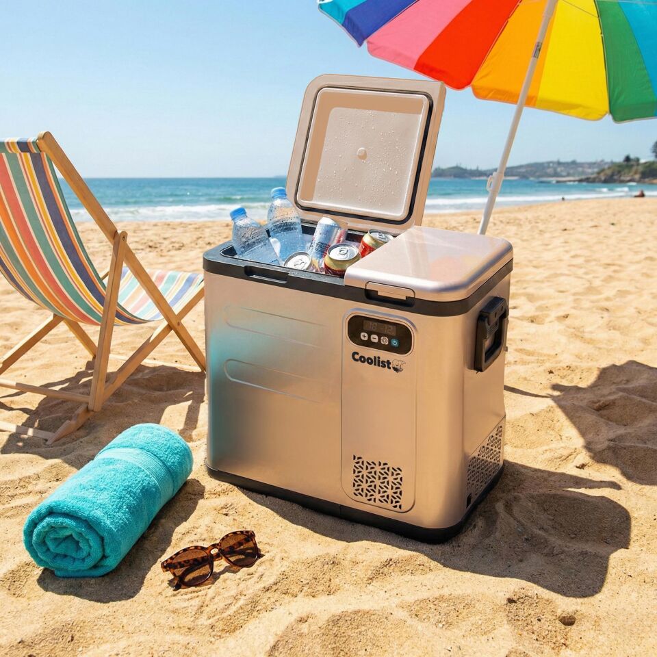 Coolist CLK60D 12/24V/220Volt 59 Litre Çift Bölmeli Outdoor Kompresörlü Bluetooth Bağlantılı Oto Buzdolabı