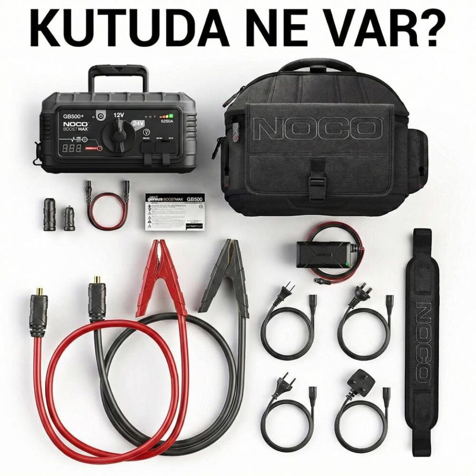 NOCO Genius GB500 12V/24V 6250Amp Ultrasafe Lityum Akü Takviye + Powerbank + Led Lamba