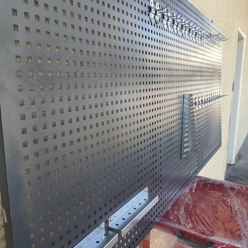 2 Metre Delikli Metal Takım Asma Panosu Antrasit Gri