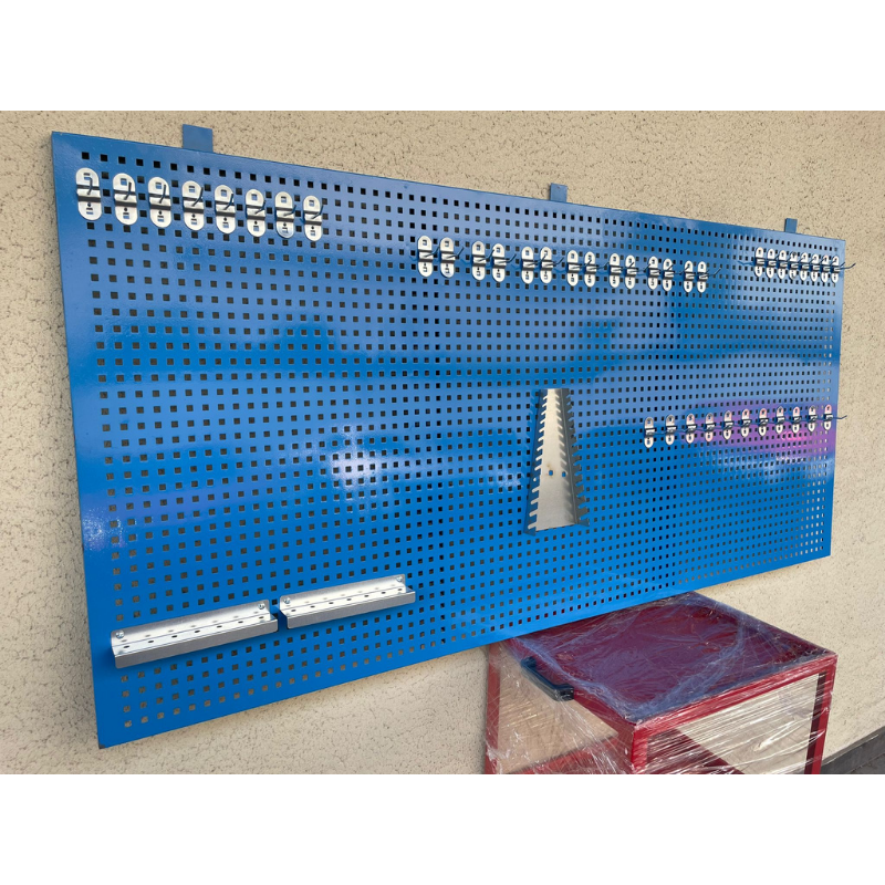 2 Metre Delikli Metal Takım Asma Panosu Mavi Renk
