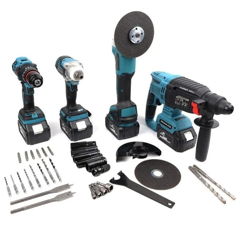 BAN-CO 4 lü Akülü Set Kırıcı / Delici - Vidalama - Somun Sıkma - Spiral BC1424