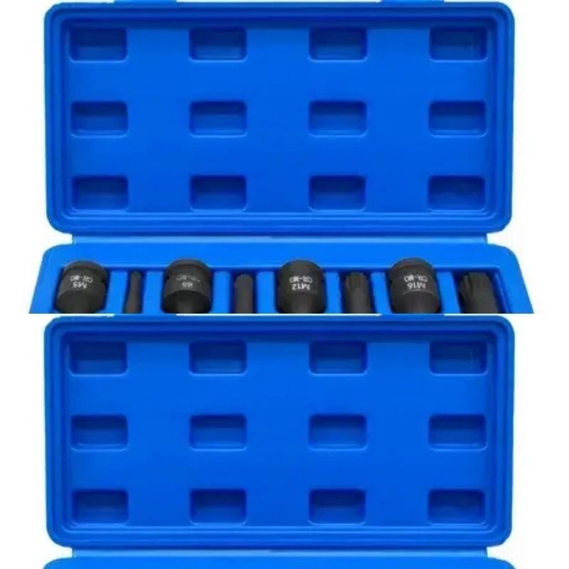 8 Parça 1/2'' Havalı M Tipi Fare Diş Lokma Seti (M5-M6-M8-M10-M12-M14-M16-M18)