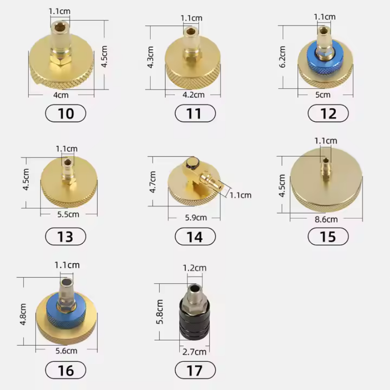 16 Parça Fren Hidrolik Yağ Değişim Cihazı Kapak Seti