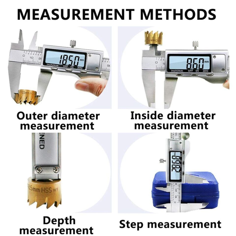 Dijital Paslanmaz Çelik Elektronik Hassas Kumpas (150 X 0,01mm) Plastik Kutulu