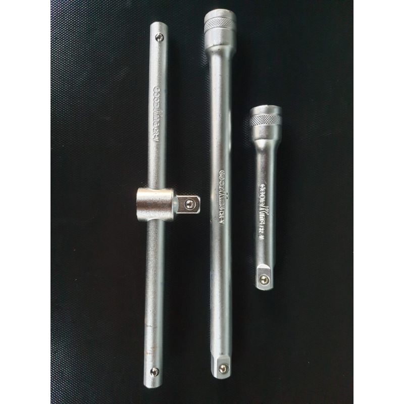 GOOD KİNG 3 Parça 1/2'' T Kol ve Ara Uzatma Kolu Seti (250mm T Kol - 250mm ve 125mm Ara Uzatma Kolu)