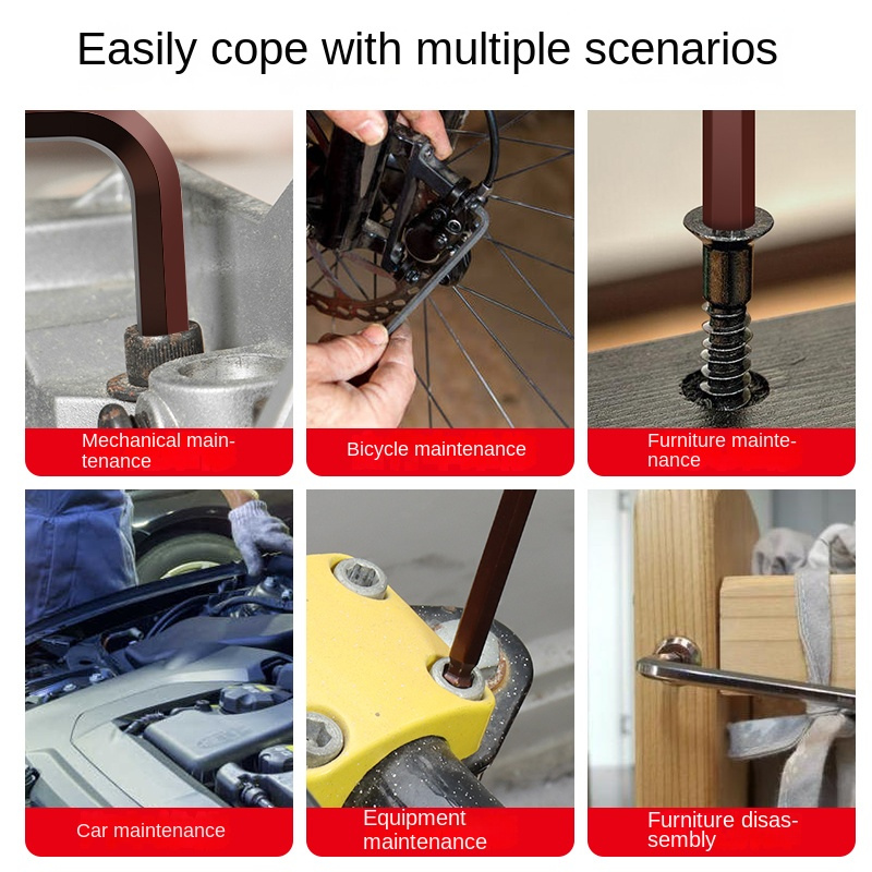 Top Başlı L Allen Seti Uzun Boy 9 Parça (1.5 - 2 - 2.5 - 3 - 4 - 5 - 6 - 8 - 10)