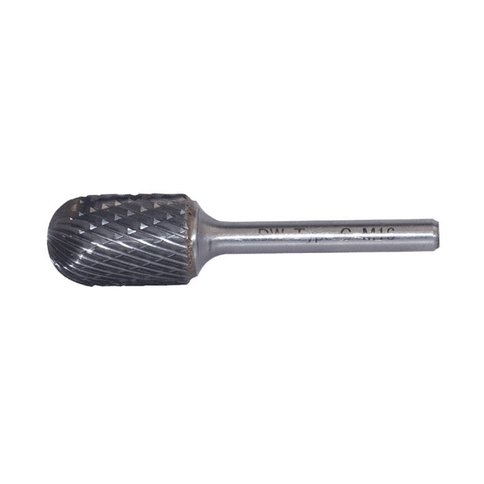 12.0 - 6 mm C Tipi 6 mm Saplı Komple Karbür Silindirik Oval Başlı Karbür Kalıpçı Freze DWFC12